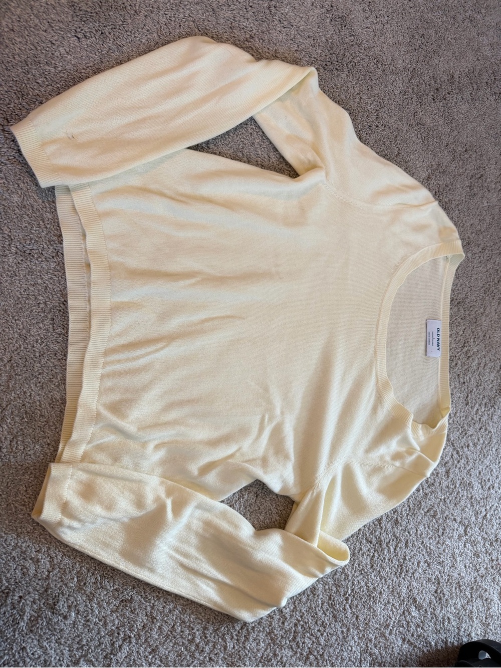 Old Navy Pale Yellow Crewneck Sweater